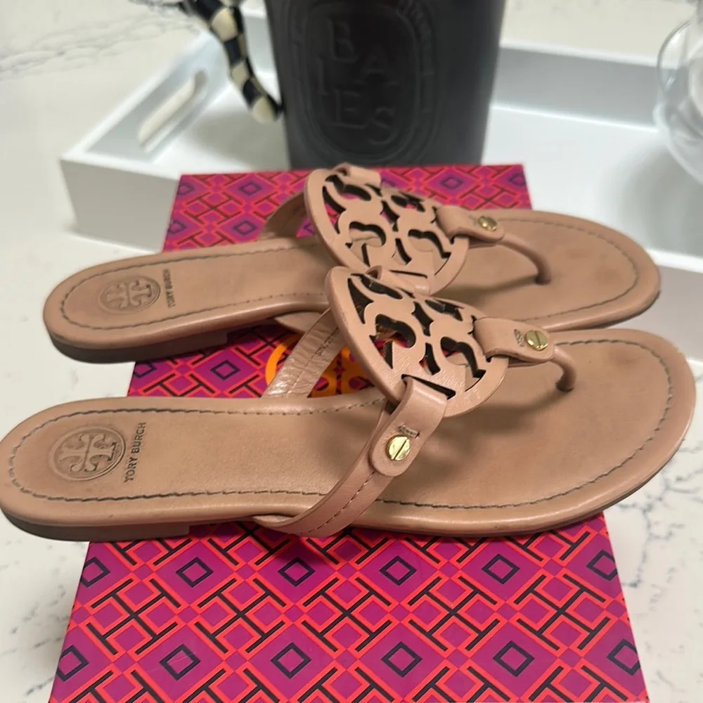 Tory Burch Miller logo sandal in makeup color - Picture 5 of 8